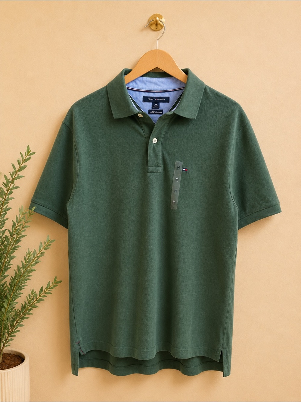 Tommy Hilfiger Classic Fit Green Polo Shirt Size Medium NWT